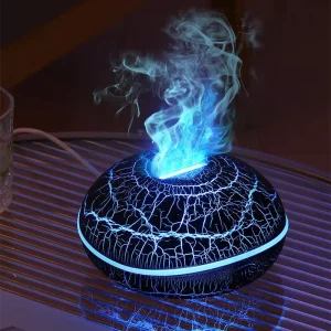 Smart Ultrasonic Electric Fire Crack Volcano Scent Aroma 360 Air Humidifier Flame Essential Oil Aroma Diffuser