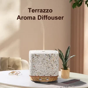 Smart Ultrasonic Terrazzo Aromatherapy Diffuser Cool Mist Humidifier Home Hotel Use Portable Electric Essential Oils Remote
