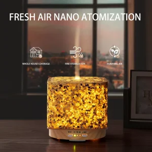 Smart Ultrasonic Terrazzo Eco-Friendly Aromatherapy Diffuser Cool Mist Air Humidifier Tabletop Home Hotel Use Portable Electric
