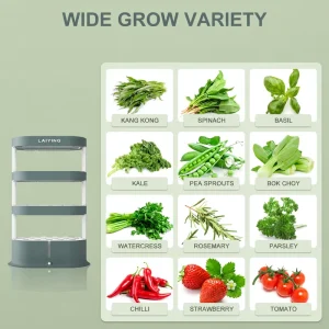 Smart Vertical Hydroponic Growing Kit 3-Tier Indoor Vegetable Planter With Full Spectrum LED Lamp for Home Garden Cultivation