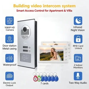 Smart Video Doorbell Touch Screen 1080P Motion Detection Seamless Communication Expandable 12 Devices