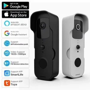 Smart Video Doorbell WiFi 1080P Video Intercom Door Bell IP Camera Two-Way Audio Works With Alexa Echo Show Google Home