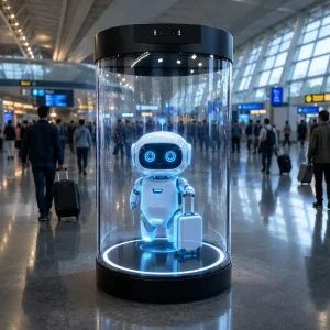 Smart Virtual Assistant Holographic Display AI Digital Human Cylinder Holobox Holo Tube for Bank Hotel Government Reception