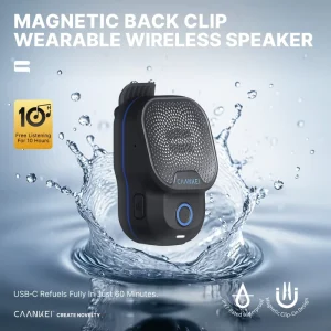 Smart Voice Activated Speaker Mini Portable Wireless Speaker with ENC Noise Cancellation and Built in Microphone