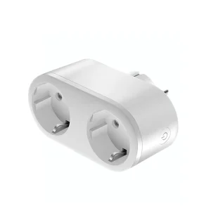 Smart WIFI Dual EU Plug 16A Power Meter Plug with Alexa google Home Voice Control Remote Control 2 in 1 Smart Socket