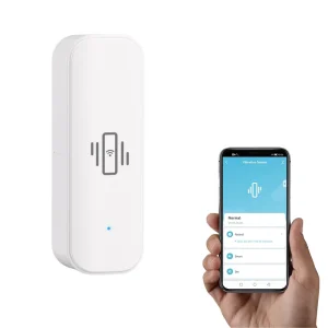 Smart WIFI Vibration Sensor Real Time Monitoring Door Window Alarm App Control with Notifications for Home Security System