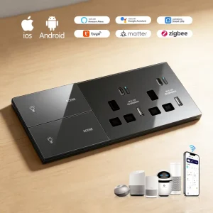 Smart Wall Socket WiFi Zigbee US UK EU Standard With USB Fast Charging Works With Tuya Alexa Google for Home Office Appliance