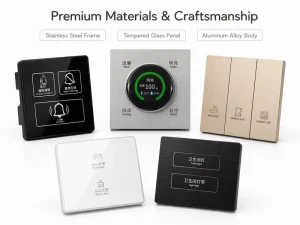 Smart Wall Switch Touch Glass Panel Guest Room Lighting Control Curtain Motor Air Conditioning Zigbee Tuya Hotel Automation