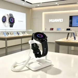 Smart Watch Anti Theft Alarm Security Charger ABS Display Stand Qi Standard Charging Infrared Remote Control Cut
