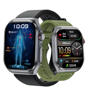 Smart Watch with Accurate AMOLED Display Sleep Tracker Heart Rate SpO2 Monitor 5ATM Waterproof Magnetic Charging