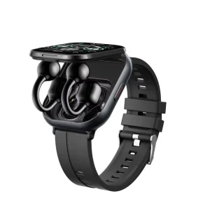Smart Watch with Earbuds 2In1 TWS Earphone Sports Music BT Call Heart Rate Tracker TFT Magnetic NFC Silica Gel
