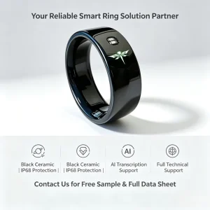 Smart Wearable Rings with Durable Ceramic Mic IP68 Mic with SDK API Demo Multi Color Compatible Android Ios