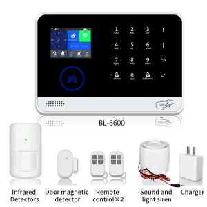 Smart WiFi 4G Security Alarm System Panel with 433 PIR Motion Detector Door Motion Sensor Home Alarm System