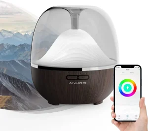Smart WiFi 600ml Air Diffuser & Humidifier Essential Oil Aromatherapy Alexa/Google Home Compatible for Household Use US Plug