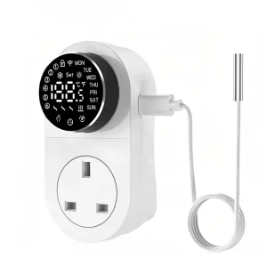 Smart WiFi Digital Temperature Controller Thermostat Socket Rotary Knob Button Display Plug Heater Reptile Greenhouse