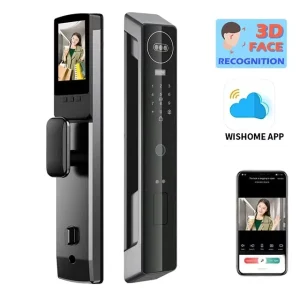Smart WiFi Enabled 3D Face Recognition Fingerprint Door Lock with Cloud Storage for Wood & Aluminum Doors