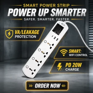 Smart WiFi Ennergy Monitoring Extension Socket VA Protection Power Strip WIFI with Temperature Ntc Sensor JJSVA-QC4LW
