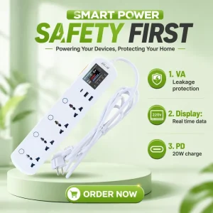 Smart WiFi Ennergy Monitoring Extension Socket VA Protection Power Strip WIFI with Temperature Ntc Sensor JJSVA-QC4LW