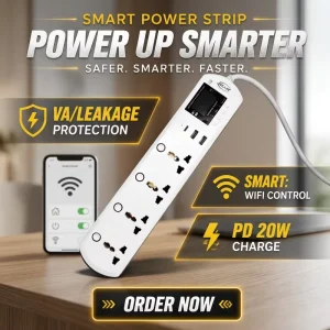 Smart WiFi Ennergy Monitoring Extension Socket VA Protection Power Strip WIFI with Temperature Ntc Sensor JJSVA-QC4LW