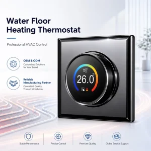 Smart WiFi Flexible Water Underfloor Heating Thermostat 3A Dry Contact 1.28 Inch TFT Color Screen Rotary Knob Living Room