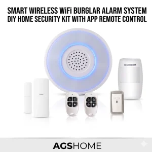 Smart WiFi Home Security Alarm Kit Wireless Burglar Alarm System with Motion Door Sensor