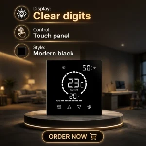 Smart WiFi Temperature Controller PVC Room Thermostat for Effortless Climate Flexible Home Heating AC School Use