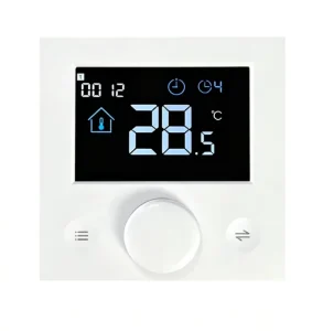Smart WiFi Thermostat for Apartment Use Floor Heating Modern Design Touch Knot Display Weekly Programmable Black White 3-Year