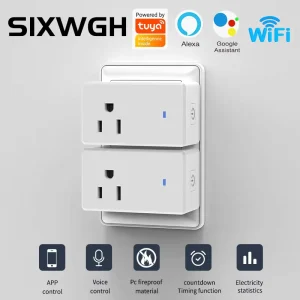 Smart WiFi US Plug Adapter for Alexa Compatible 10A 16A Rated Current for Electrical Equipment Network Supplies