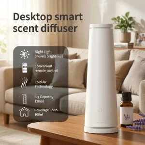 Smart WiFi Waterless Scent Machine 120ml Cold Air Diffuser Essential Oil Fragrance Machine