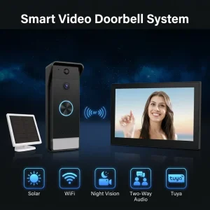 Smart WiFi Wireless Video Intercom 1080P 7 Inch Night Vision Waterproof ABS Metal Doorbell for Villa Home Security System Kit