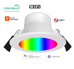 Smart WiFi ZigBee Dimmable RGBCW LED Downlight for Hotels Restaurants Alexa Google Home Supported Smart Home Product