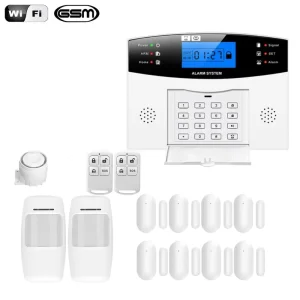 Smart Wifi 2.4G GSM Alarm System LCD Display Wireless Wired Zone Work Door Sensor Motion Detector APP Integration