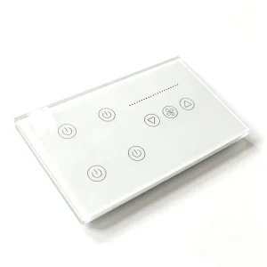 Smart Wifi Light 4 Gang Switch Fan Speed Dimmer Switch Glass Touch Panel With Power Metering Support Alexa Google Home