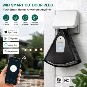 Smart Wifi Outdoor Garden Power Socket With 3 Grounded Outlets/remote Control Socket Outlet for Garden