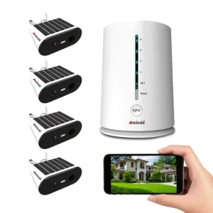Smart Wifi Solar Battery Bullet Camera Kits 2K 365 DAYS PERMANENT WORK Small Size Home Hub Solar Camera Combo Kits