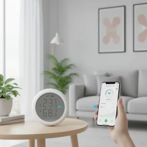Smart Wireless Android Indoor Climate Monitor Bar Real Time Data Display Home Use Tuya Temperature Humidity Sensor for Hotel RV