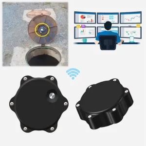 Smart Wireless LoRaWAN 4G NB IoT LTE M Ultrasonic Manhole Cover Movement Sewer Level Monitoring Sensor DC413 Smart City Solution