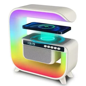 Smart Wireless Speaker Big G Led Light Bt Speaker With Wireless Charging Phone Stand RGB Led Light Speaker G3