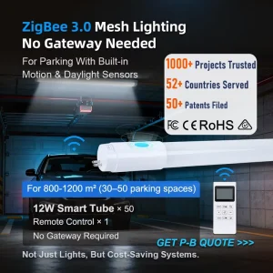 Smart ZigBee 3.0 Motion Sensor Hotel LED Light System with SMD2835 PC T8 Tube Light for Apartment Parking Use