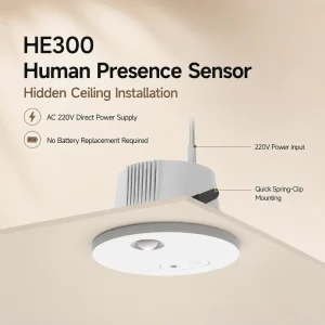 Smart Zigbee Human Presence Sensor with 24GHz MmWave Radar& Motion Detector Motion and Illuminance Sensor for Auto Lighting