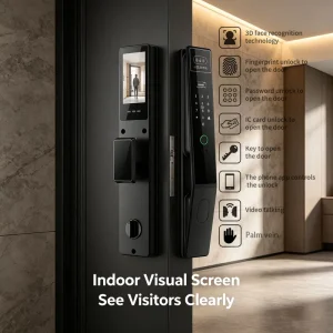 Smartier IP65 Waterproof Smart Lock Tuya WiFi 3D Face Video Palm Vein Lock for Home Security Aluminum Wood Doors Outdoor