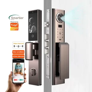 Smartier Smart Home Full Automatic Security Door Lock System 3D Face Recognition Tuya App Aluminum Alloy-Electric Keyless