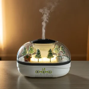Snowman Raindrop Aroma Diffuser Ultrasonic Essential Oil Humidifier LED Light Smart Cool Mist Micro Plant Landscape