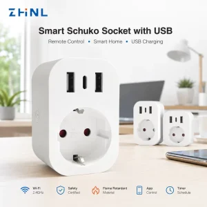 Socket 10A 230V Smart Voice Control Timing Remote Control Travel Adapter Multifunctional Extension Wall Smart Plug Socket