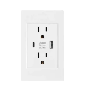 Socket with Usb and Type c American Home Power Wall Switch Plug Charger Usb Socket