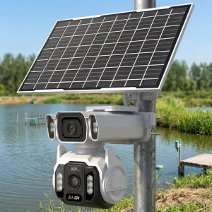 Solar Camera 4g Sim Card Dual Lens 4G LTE Outdoor Security Camera 4MP Two Way Audio Night Vision Human Motion Tracking Built in