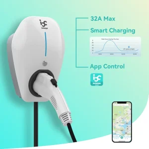 Solar Charging Home 7kW EV Charger Wallbox V2H V2L Floormounted Type 2 Electric Car Charger Mobile Control