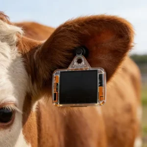 Solar Energy Livestock GPS Ear Tag BeiDou Positioning 5m Accuracy IP67 Waterproof 1K Chip Cattle Sheep Horse Camel Mountain