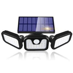 Solar LED Garden Wall Lamp Motion Light Sensor IP65 Waterproof Rechargeable Adjustable Angle High Brightness Dimmable CE