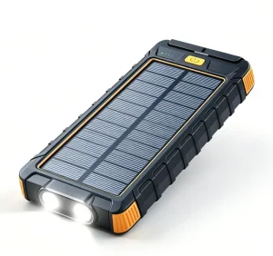 Solar Power Bank Built-in Compass Rugged Waterproof Dustproof Portable Wireless Charging Power Bank for Outdoor Travel Hiking